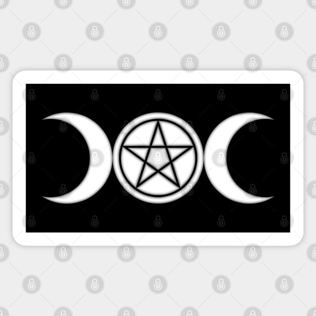 Triple Moon Pantacle Sticker by Dark Night Designs